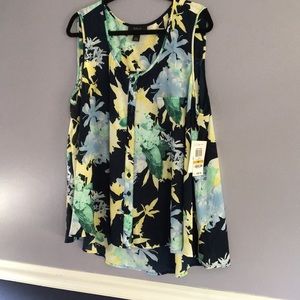 Style & Co 3x high low Floral tank NWT